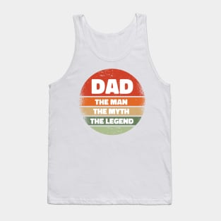 Dad the man, the myth, the legend - Retro Sun Design Tank Top